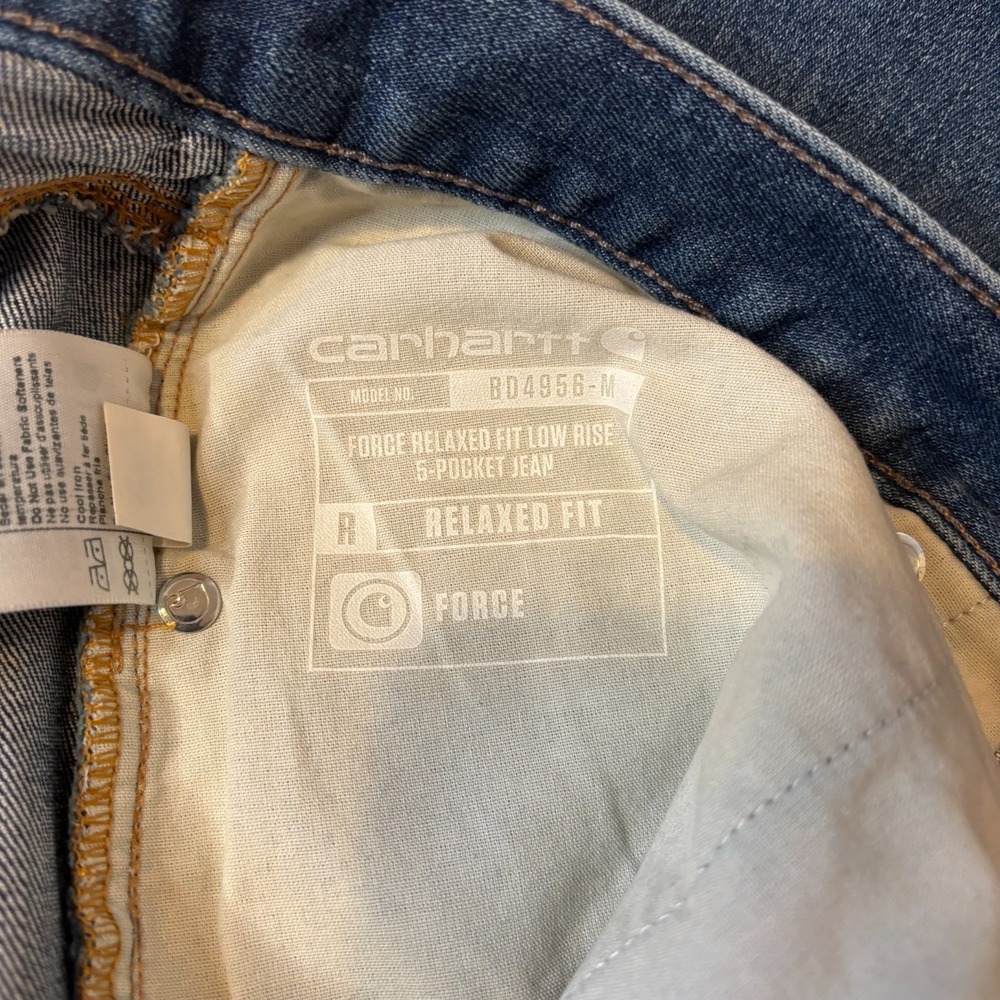 Carhartt Force Stretch Denim Jeans Mens 34x28 Workwear Relaxed - Picture 5 of 11